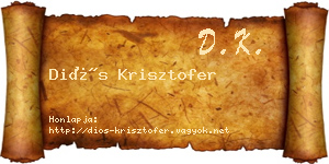 Diós Krisztofer névjegykártya